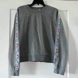 I ❤️ My Vans Ribbon Sleeve Pullover Crewneck Sweatshirt Size XL